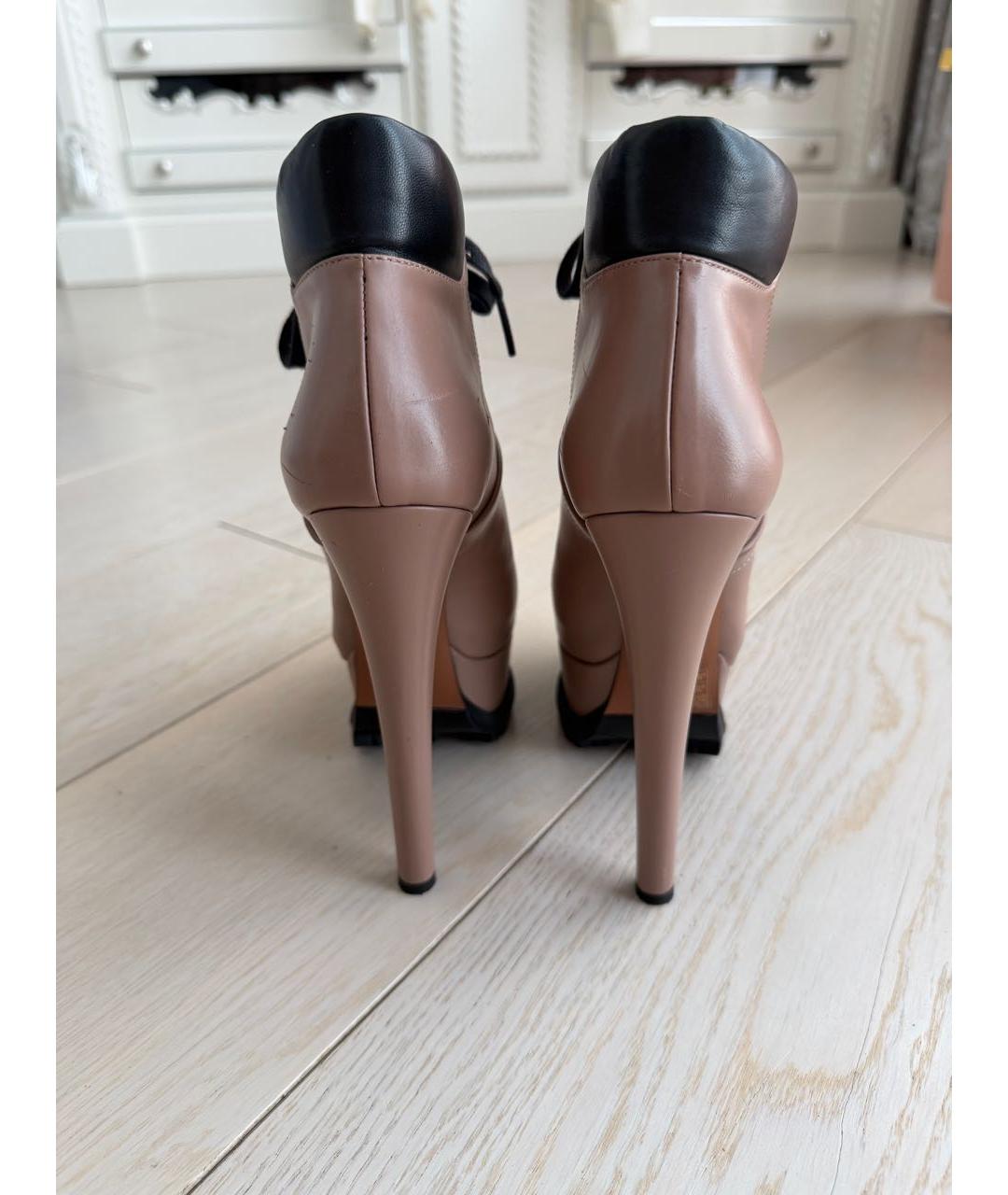 ALAIA Коричневые кожаные ботильоны, фото 3