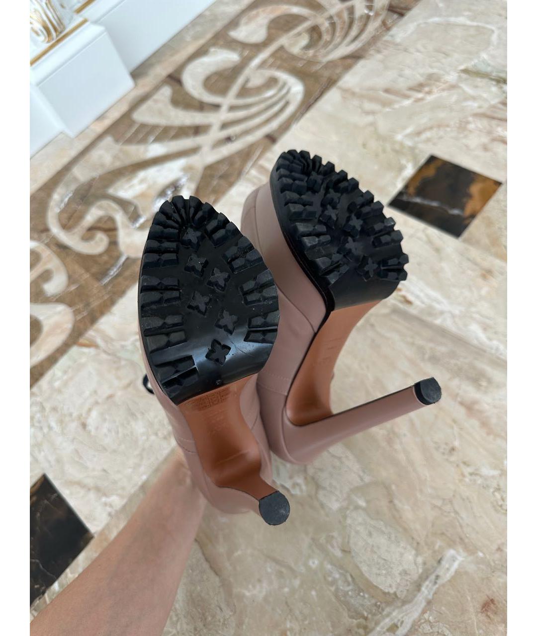 ALAIA Коричневые кожаные ботильоны, фото 5