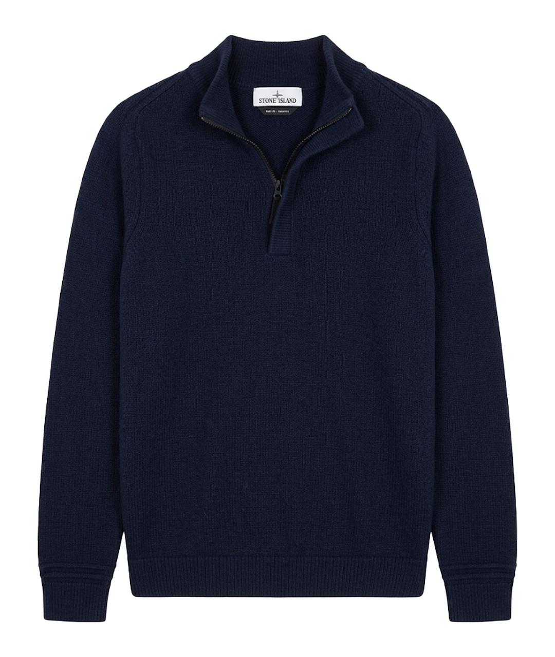 STONE ISLAND Темно-синий шерстяной джемпер / свитер, фото 1