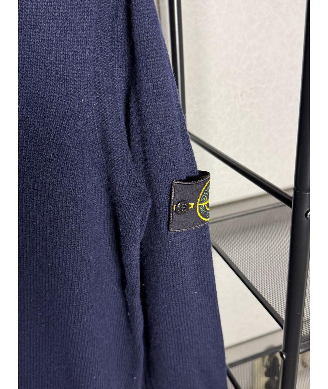 STONE ISLAND Темно-синий шерстяной джемпер / свитер, фото 3