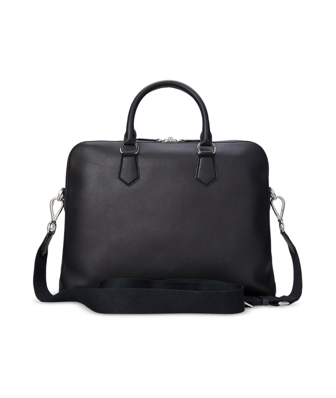 POLO RALPH LAUREN Черный кожаный портфель, фото 2