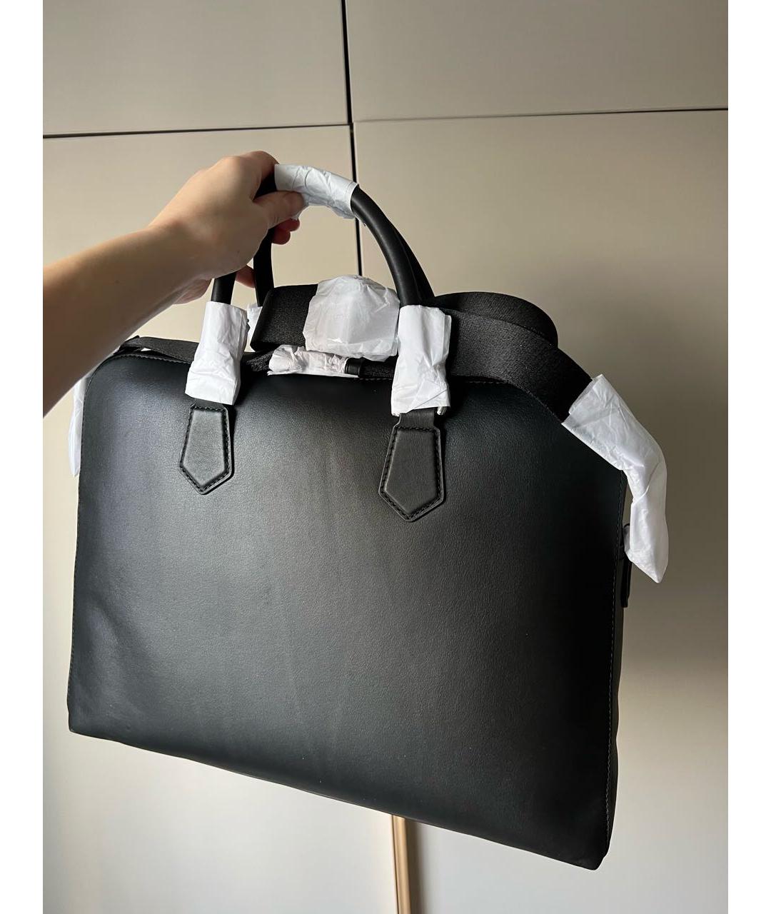 POLO RALPH LAUREN Черный кожаный портфель, фото 5