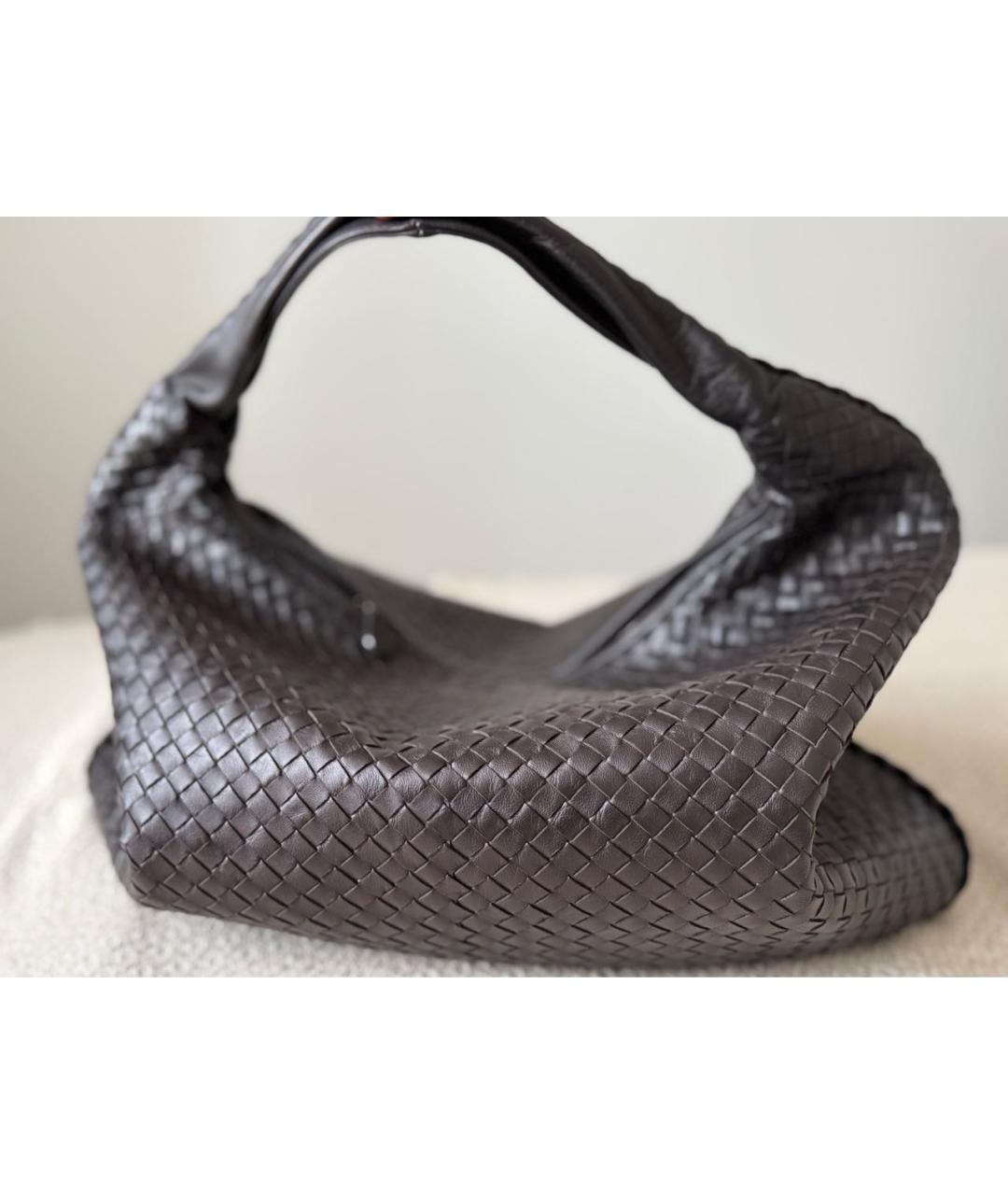 BOTTEGA VENETA Коричневая кожаная сумка с короткими ручками, фото 2