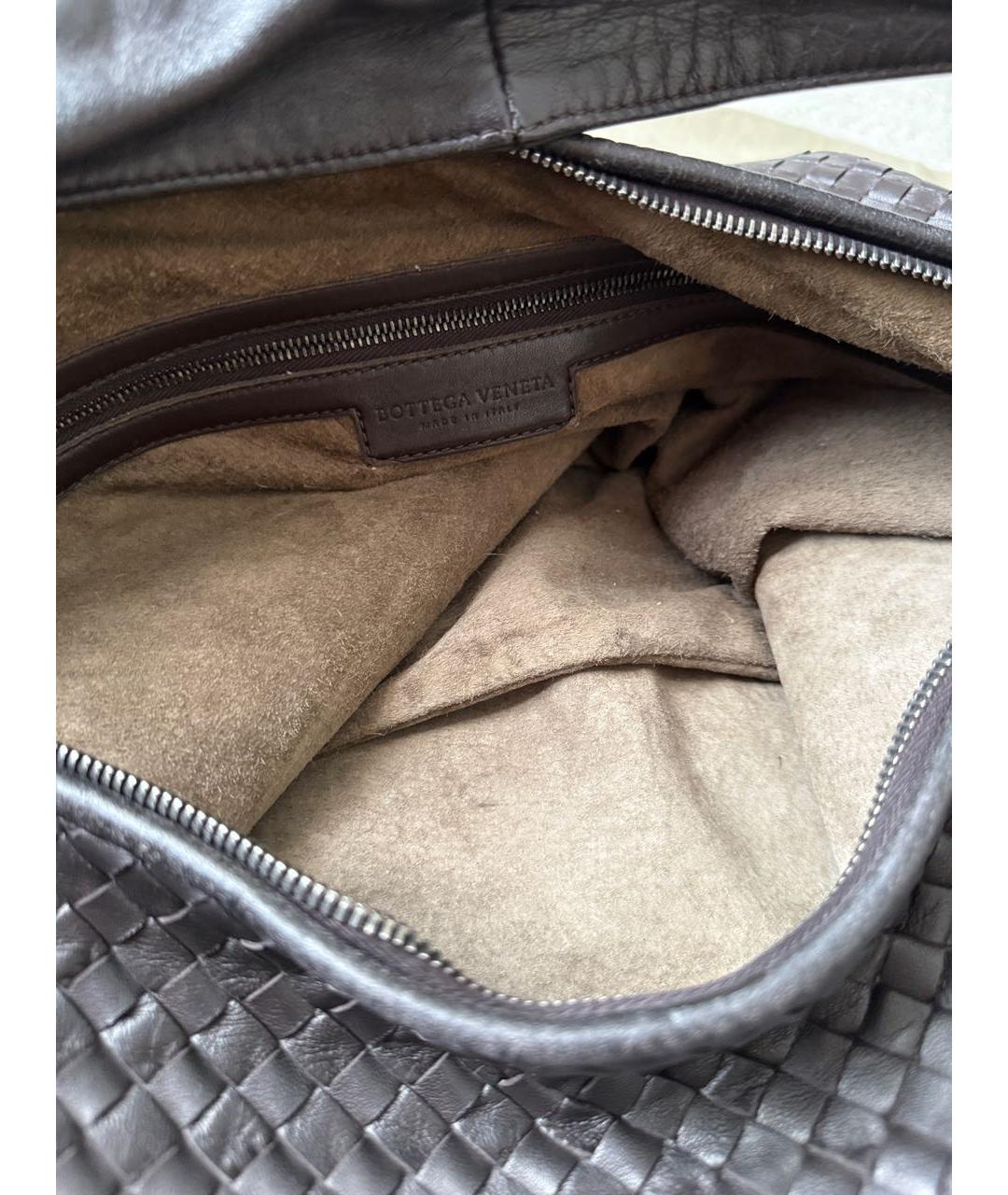 BOTTEGA VENETA Коричневая кожаная сумка с короткими ручками, фото 7