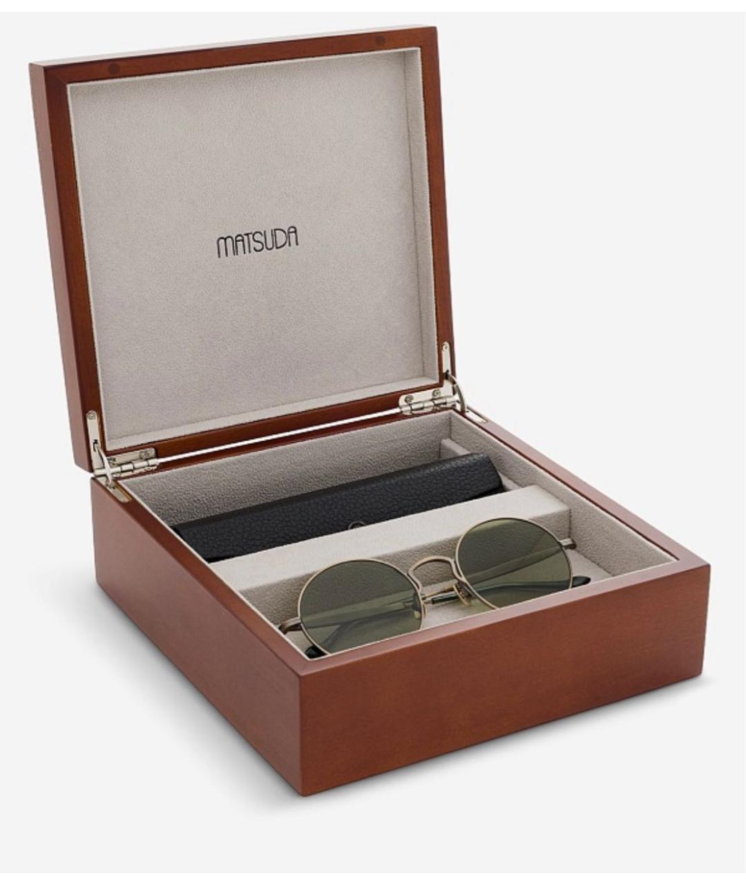 MATSUDA Золотые металлические солнцезащитные очки, фото 3