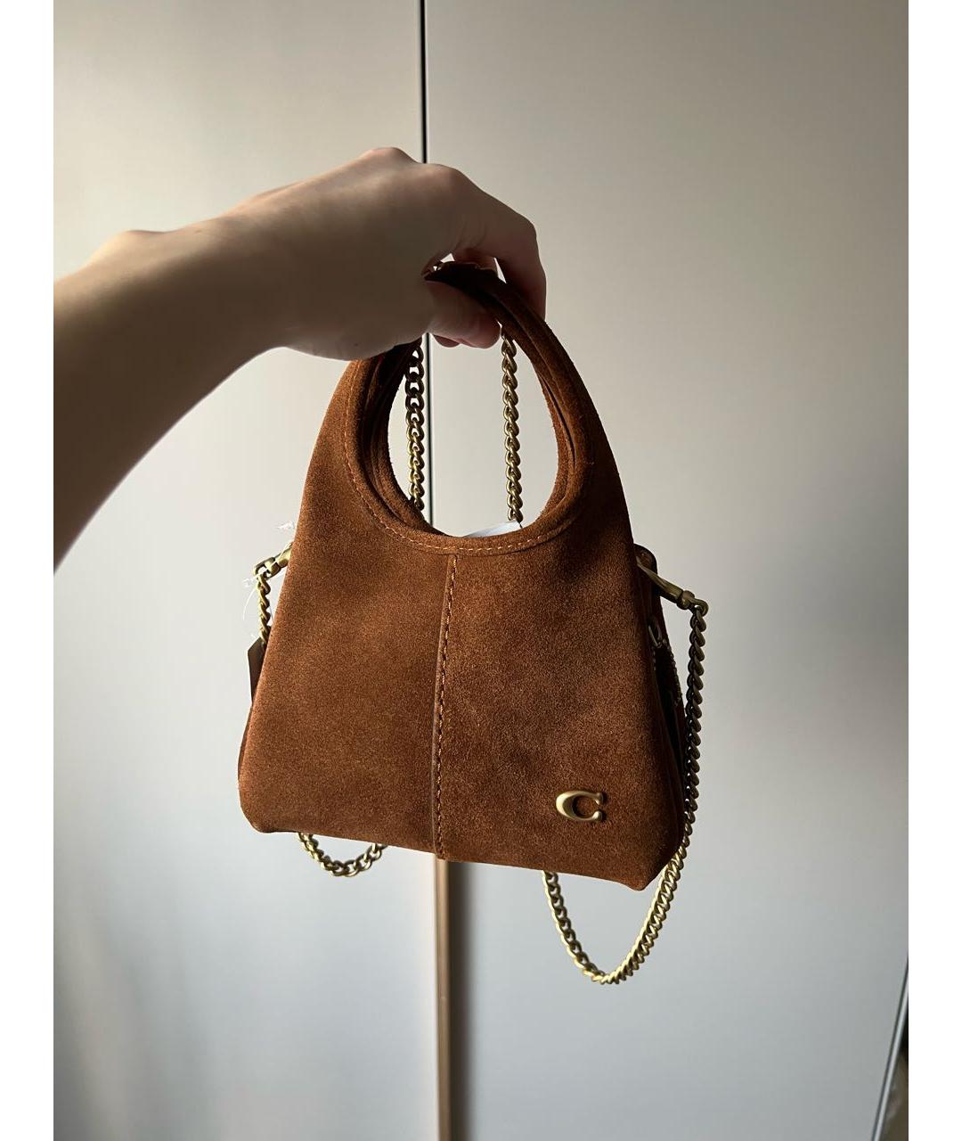 COACH Коричневая замшевая сумка через плечо, фото 2