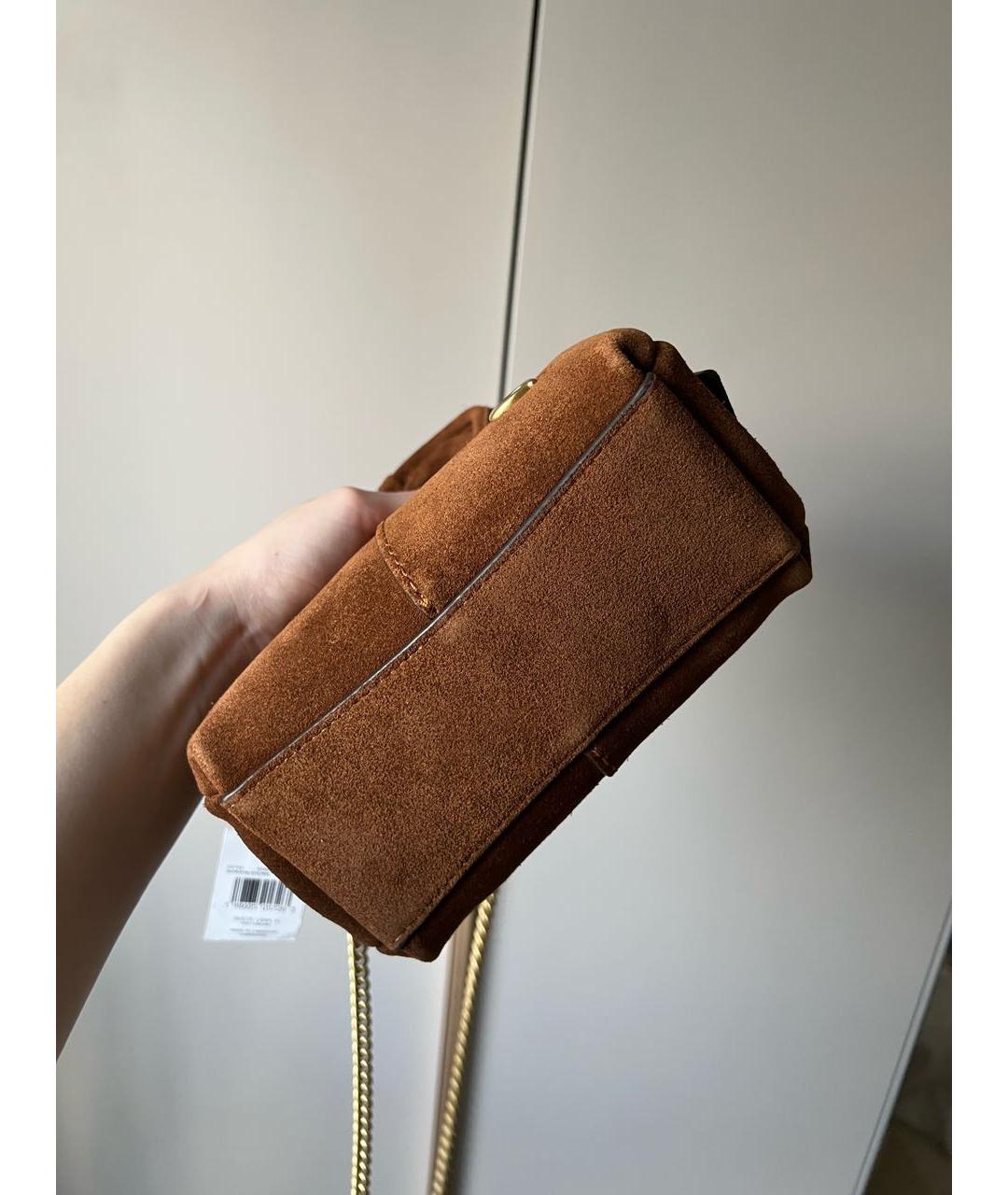 COACH Коричневая замшевая сумка через плечо, фото 6