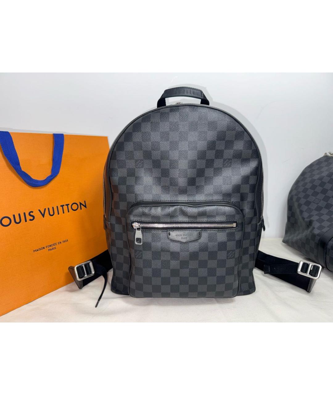 LOUIS VUITTON Серый кожаный рюкзак, фото 9