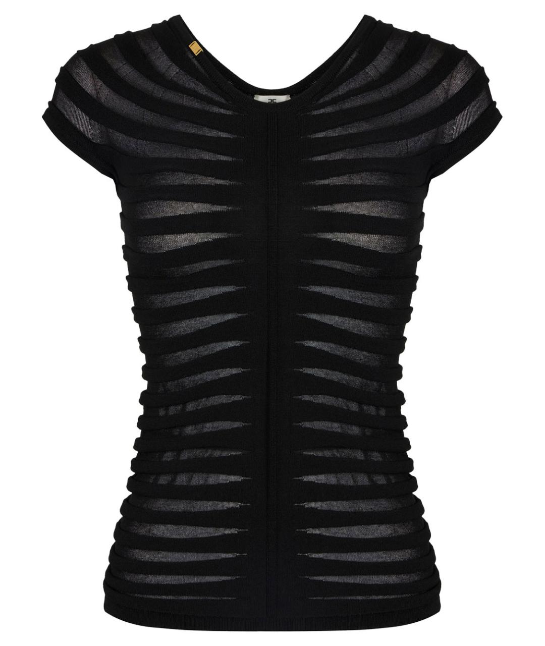 ELISABETTA FRANCHI Черная хлопковая футболка, фото 1