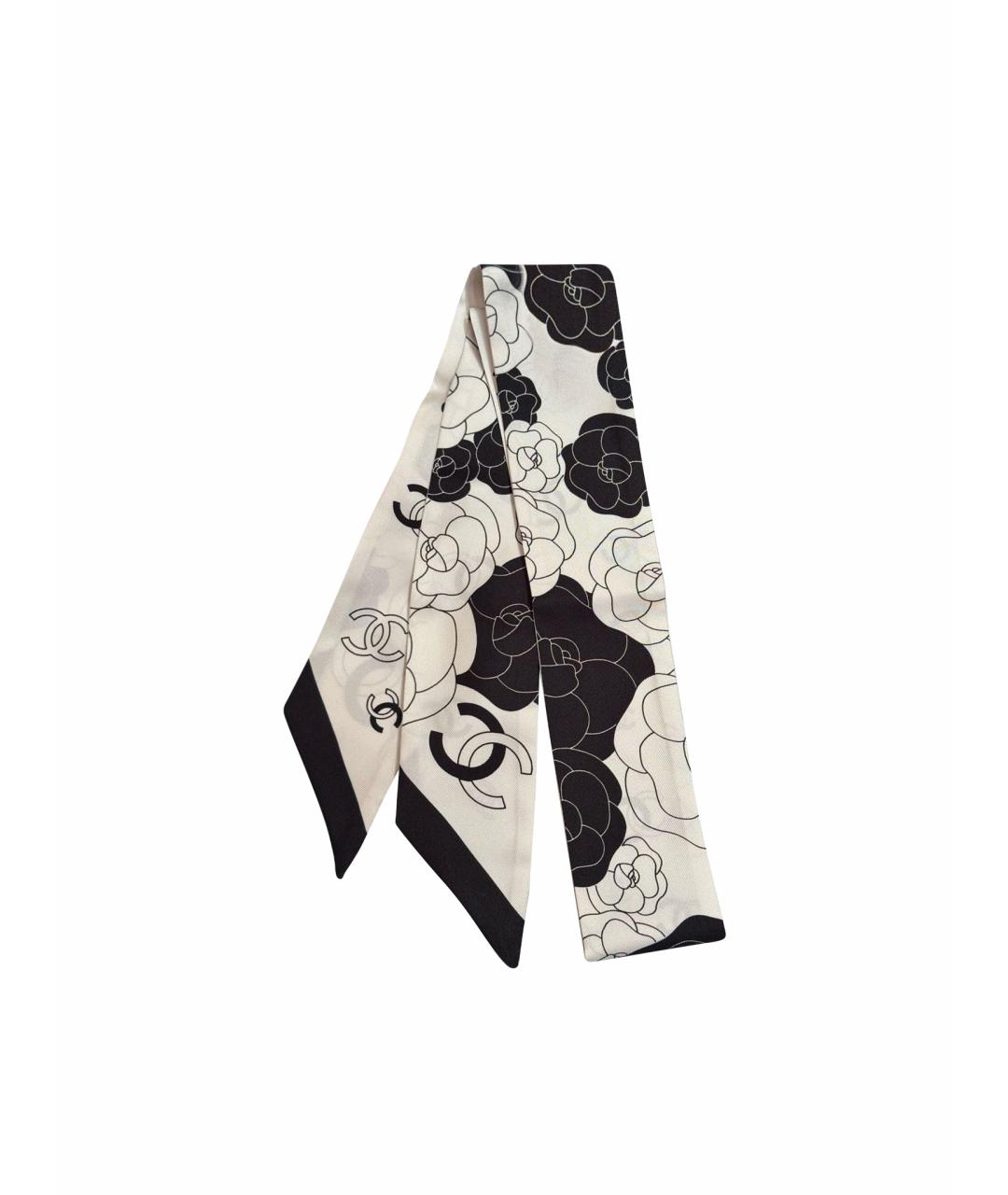 CHANEL Белый шелковый платок, фото 1