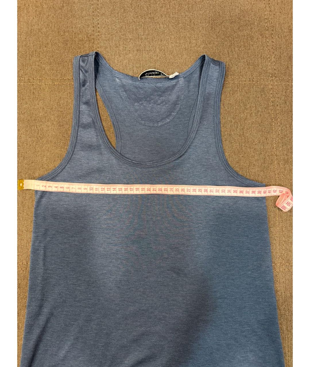 CHRISTIAN DIOR Темно-синяя хлопковая майка, фото 5