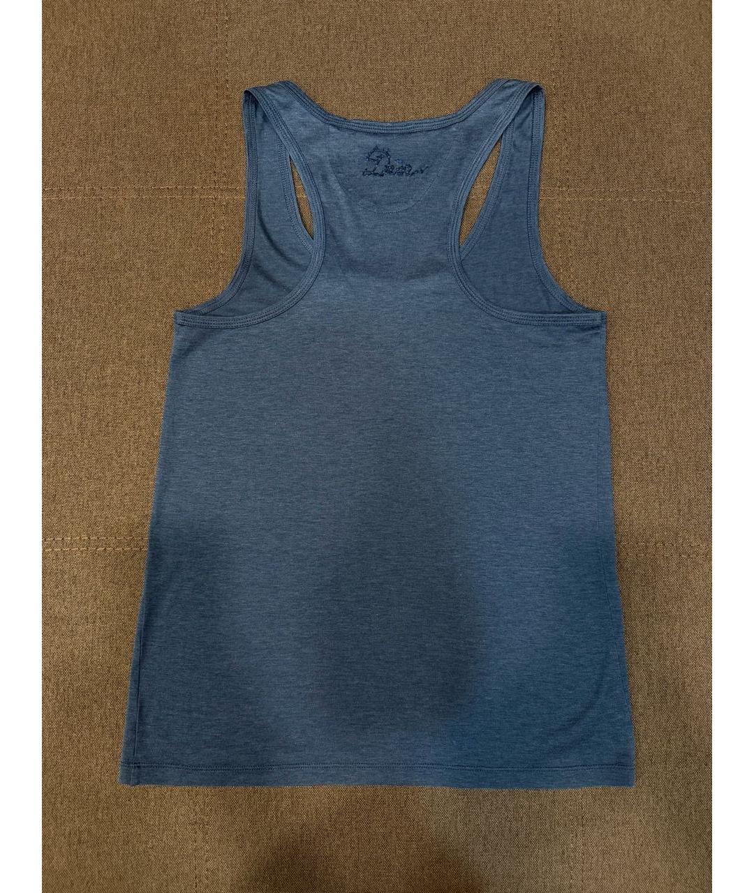 CHRISTIAN DIOR Темно-синяя хлопковая майка, фото 3