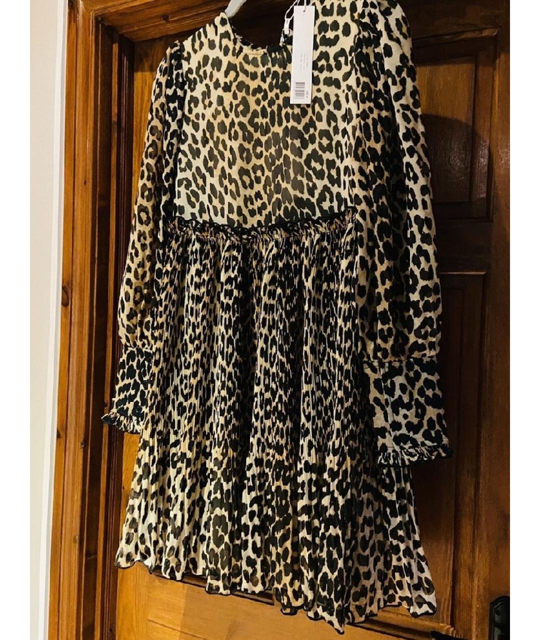 GANNI Коричневое повседневное платье, фото 3