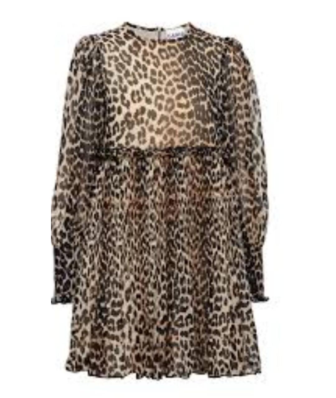 GANNI Коричневое повседневное платье, фото 1