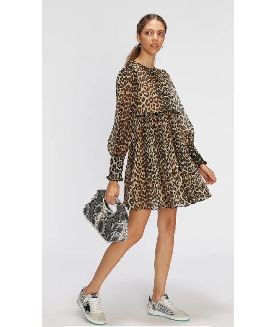 GANNI Коричневое повседневное платье, фото 8