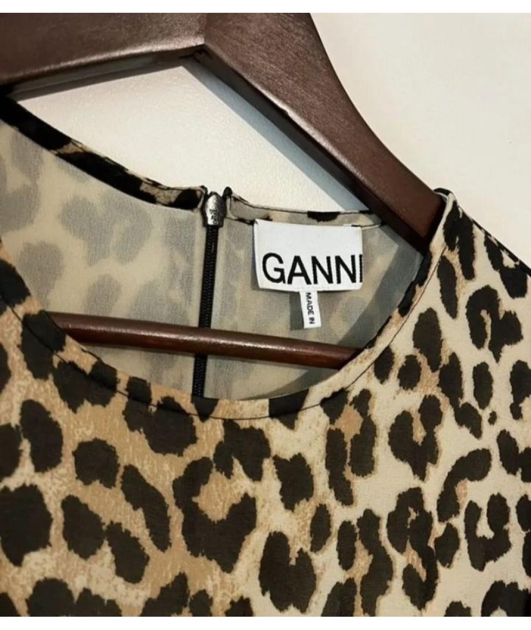 GANNI Коричневое повседневное платье, фото 5