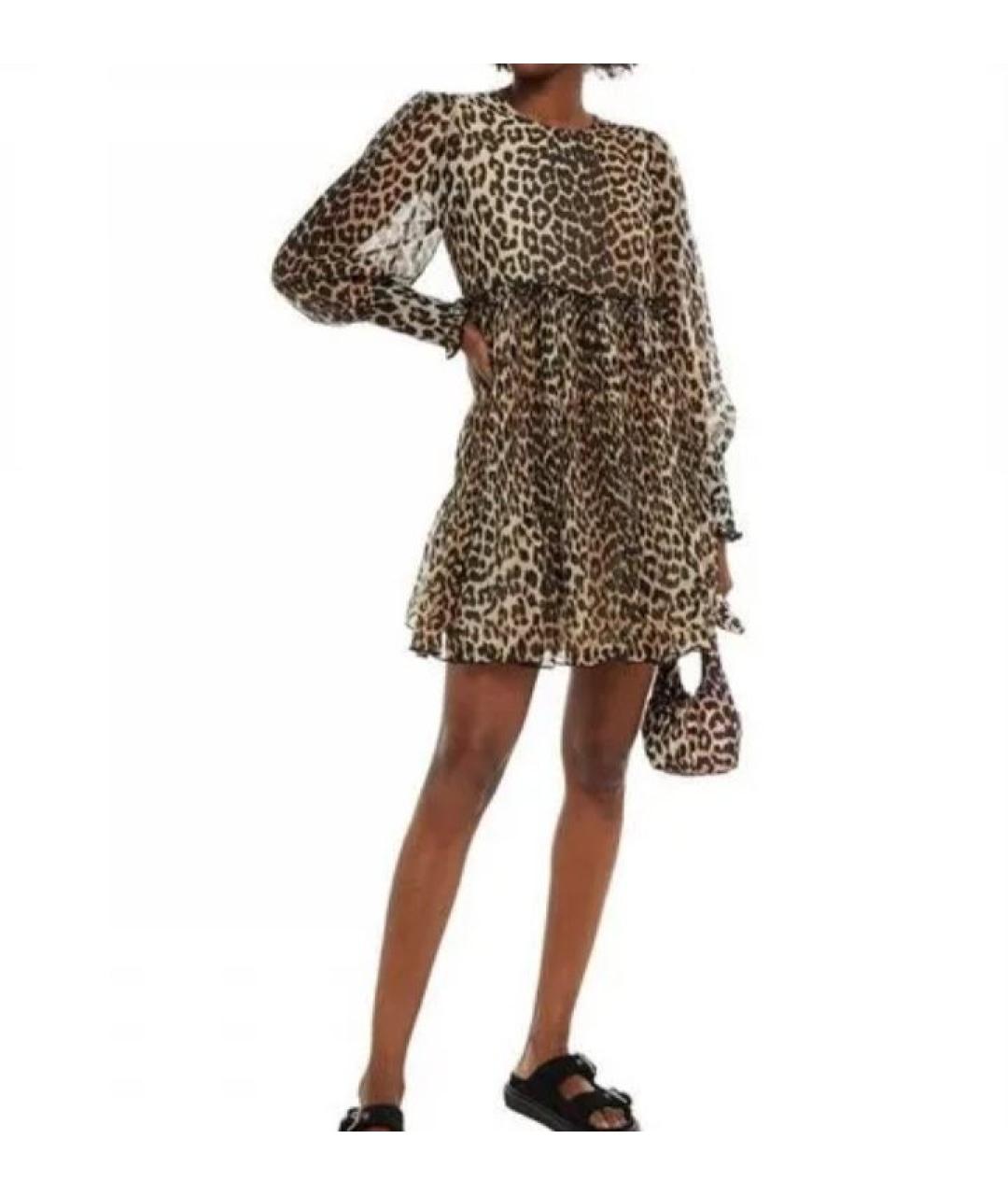 GANNI Коричневое повседневное платье, фото 7