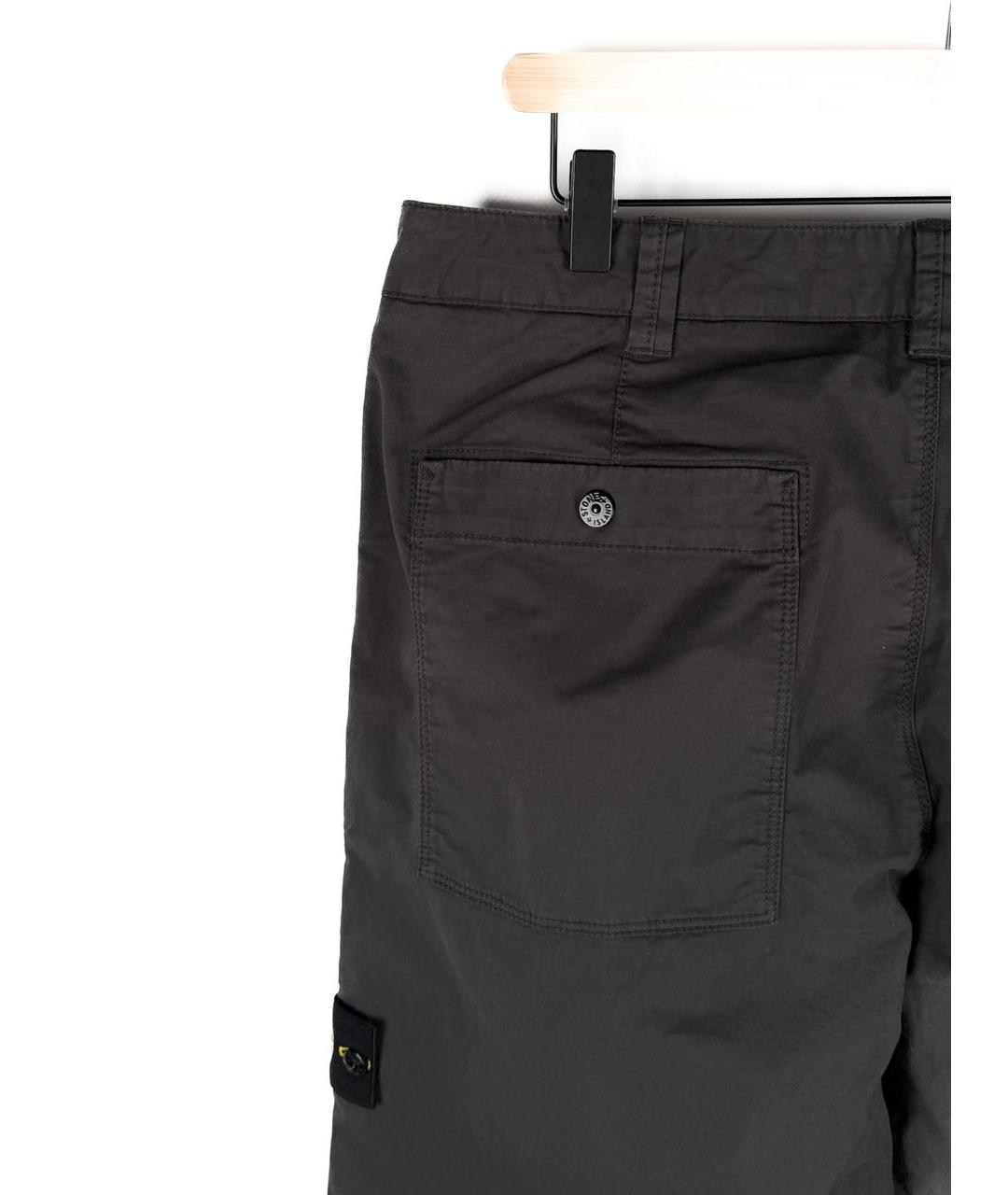 STONE ISLAND Антрацитовые хлопковые повседневные брюки, фото 6