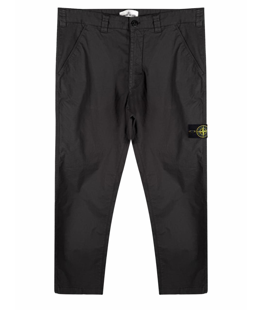 STONE ISLAND Антрацитовые хлопковые повседневные брюки, фото 1