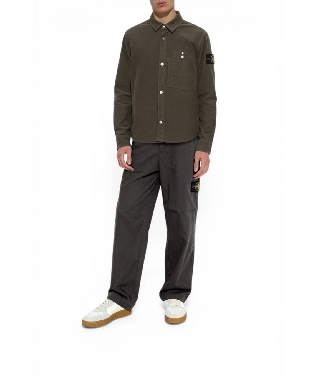 STONE ISLAND Антрацитовые хлопковые повседневные брюки, фото 7