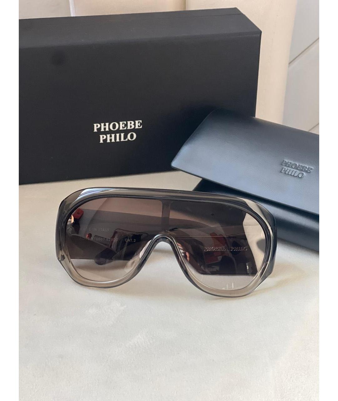 PHOEBE PHILO Коричневые металлические солнцезащитные очки, фото 4