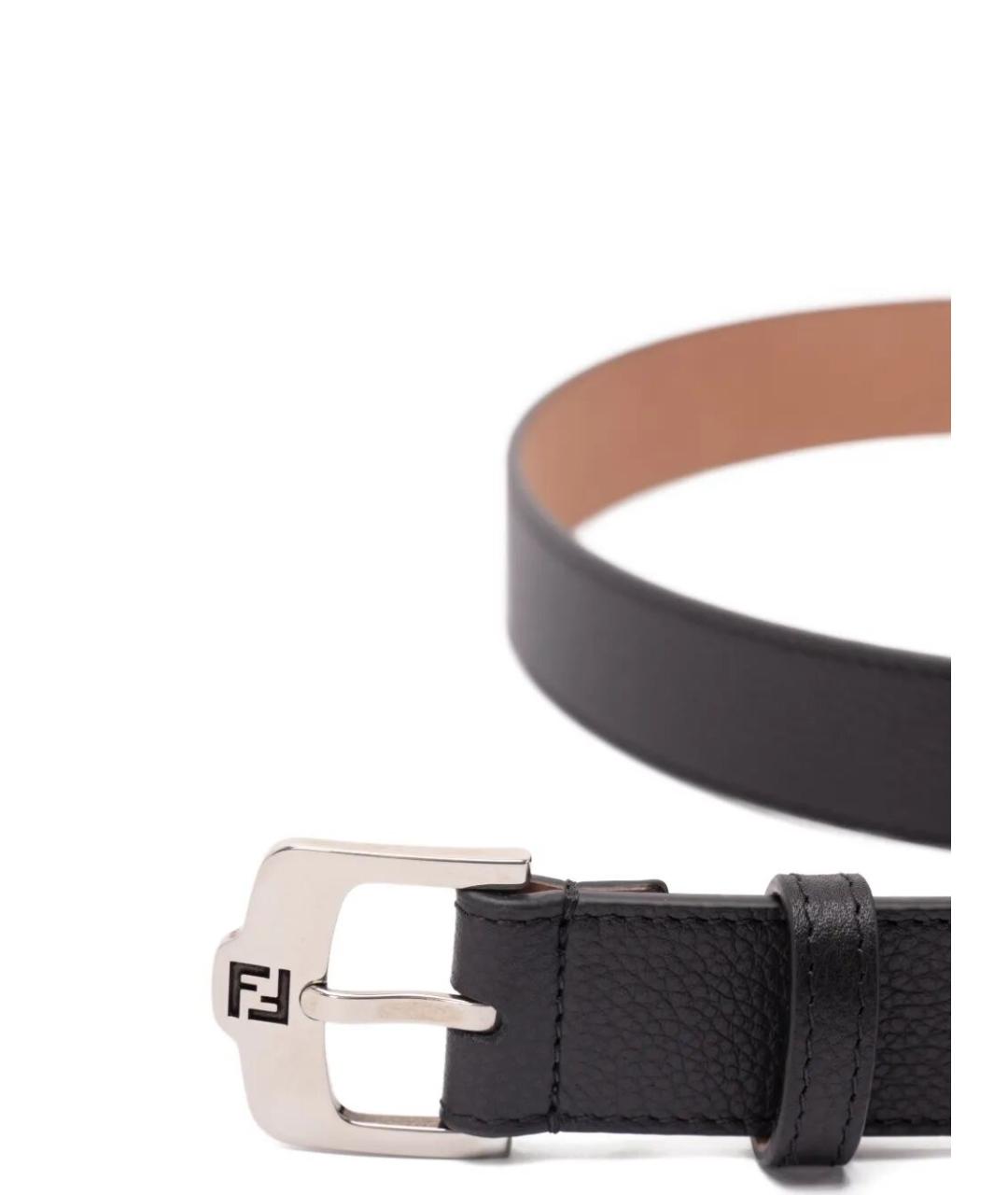 FENDI Черный кожаный ремень, фото 2