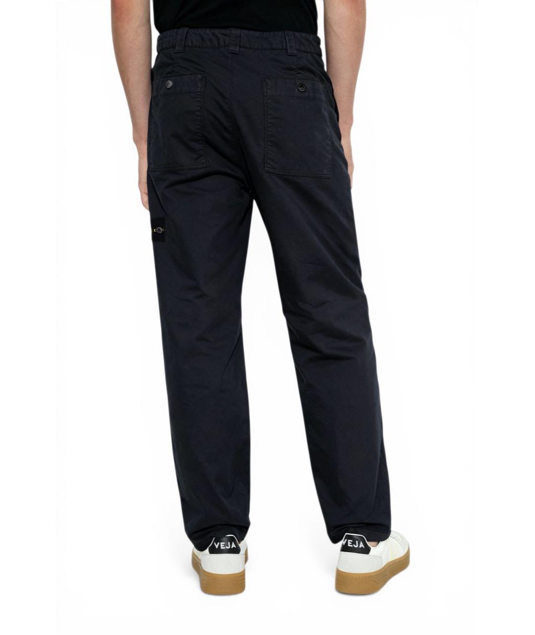 STONE ISLAND Темно-синие хлопковые повседневные брюки, фото 7