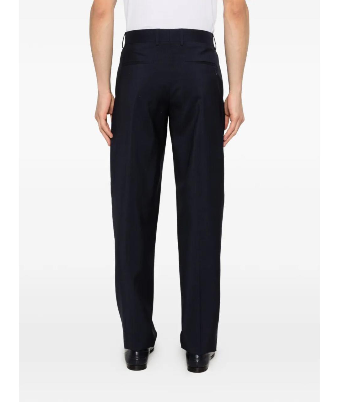 FENDI Синие шерстяные повседневные брюки, фото 3