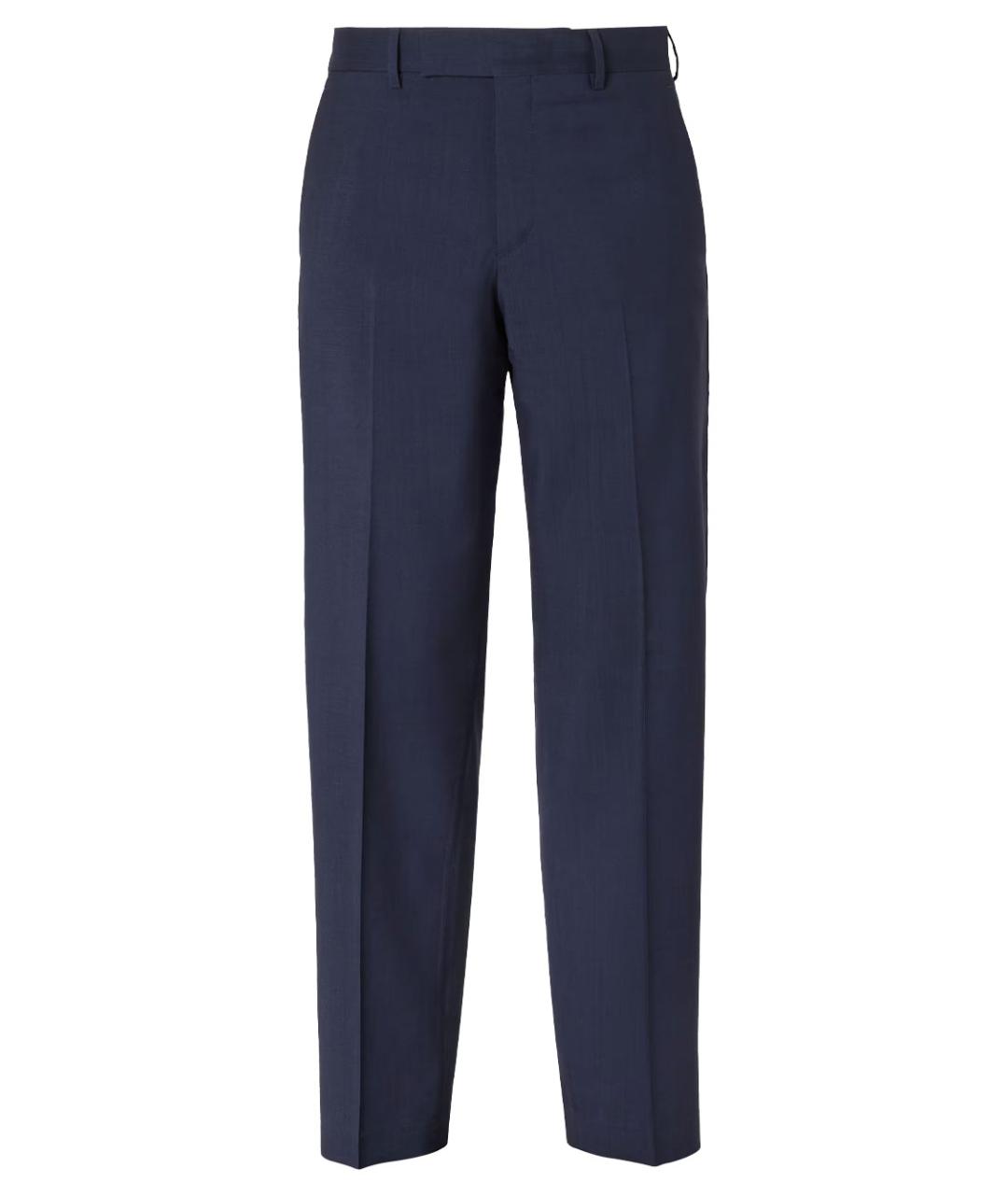FENDI Синие шерстяные повседневные брюки, фото 1