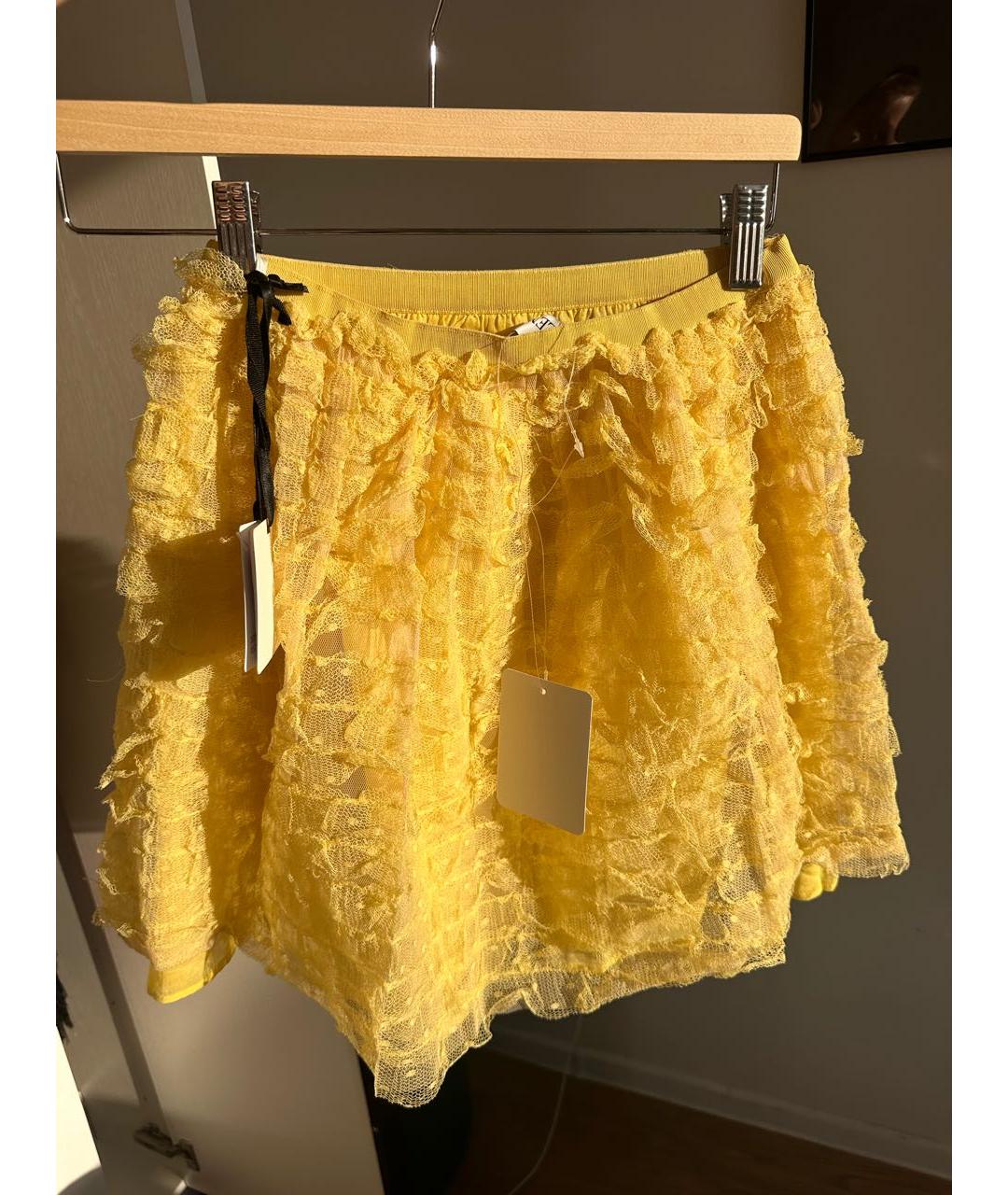 RED VALENTINO Желтая юбка мини, фото 2