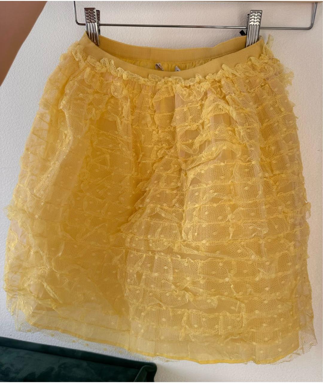 RED VALENTINO Желтая юбка мини, фото 4