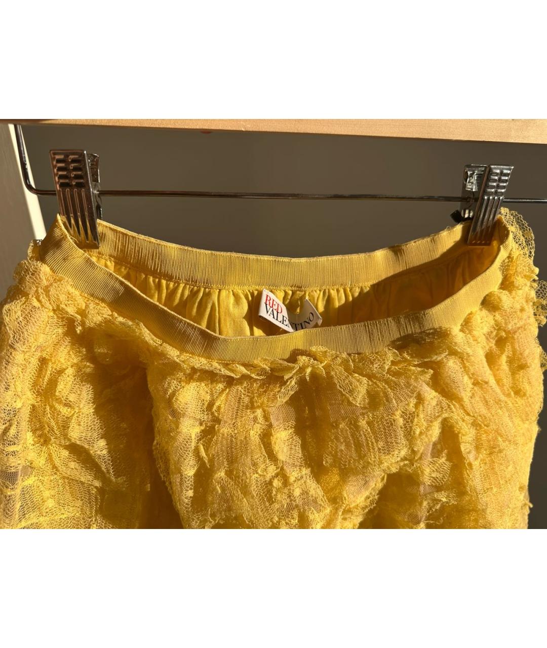 RED VALENTINO Желтая юбка мини, фото 3