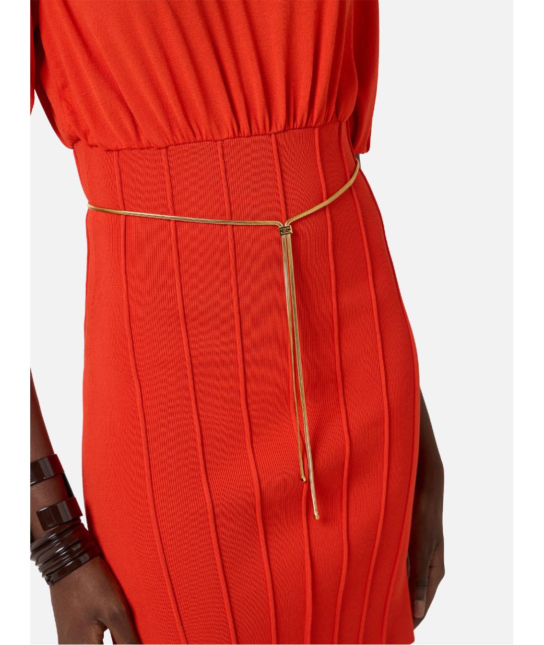 ELISABETTA FRANCHI Красное полиамидовое повседневное платье, фото 4