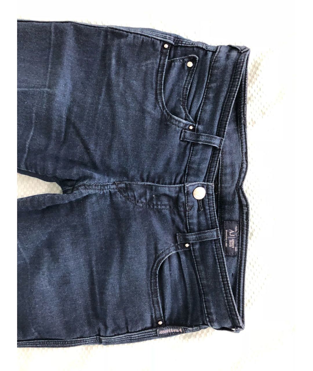 ARMANI JEANS Темно-синие хлопко-эластановые джинсы слим, фото 3