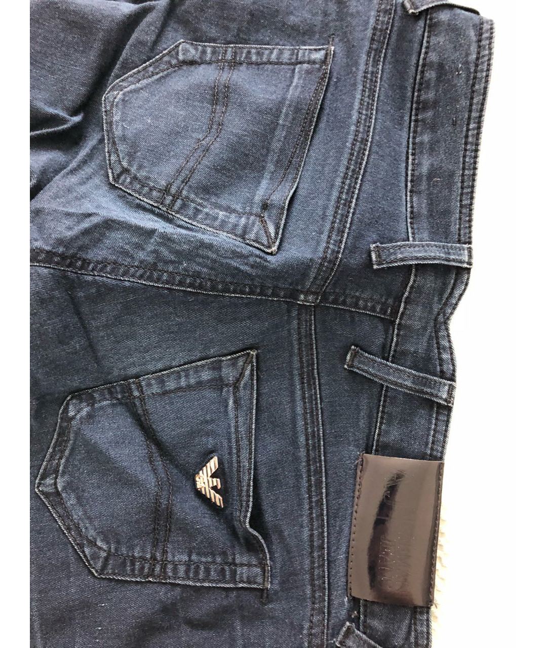 ARMANI JEANS Темно-синие хлопко-эластановые джинсы слим, фото 2