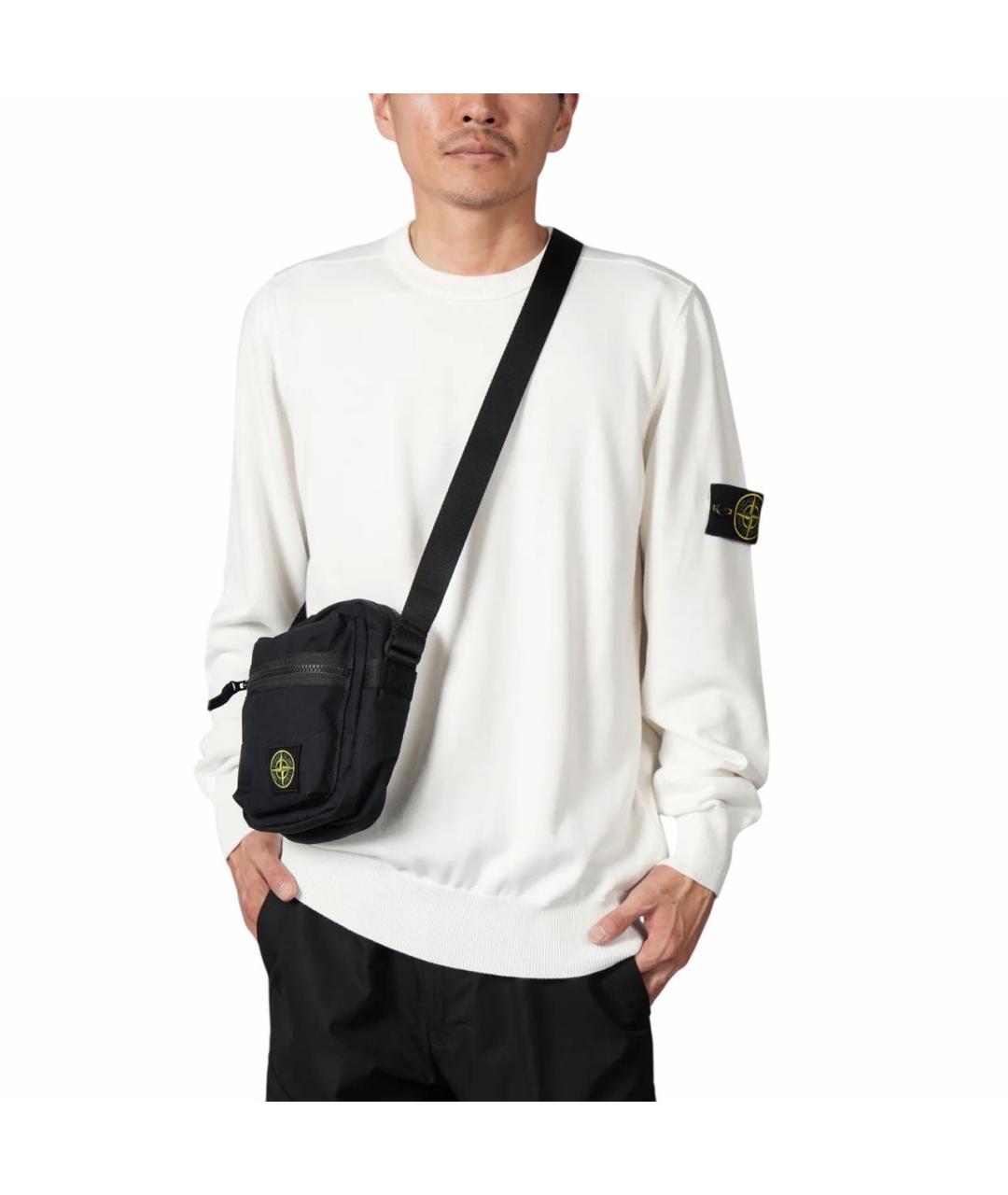 STONE ISLAND Черная хлопковая поясная сумка, фото 7