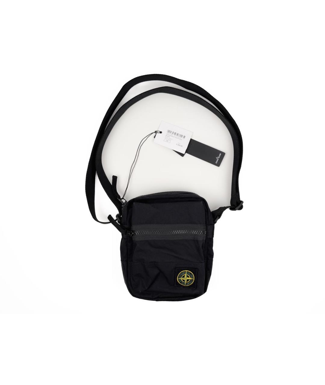 STONE ISLAND Черная хлопковая поясная сумка, фото 8