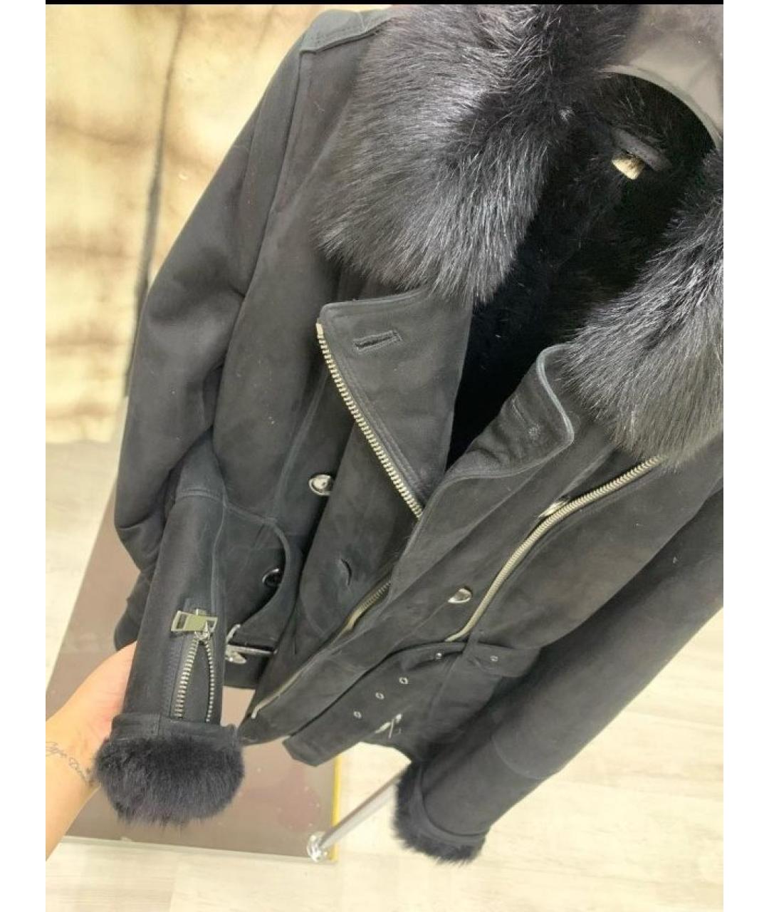 BURBERRY Черная замшевая дубленка, фото 3