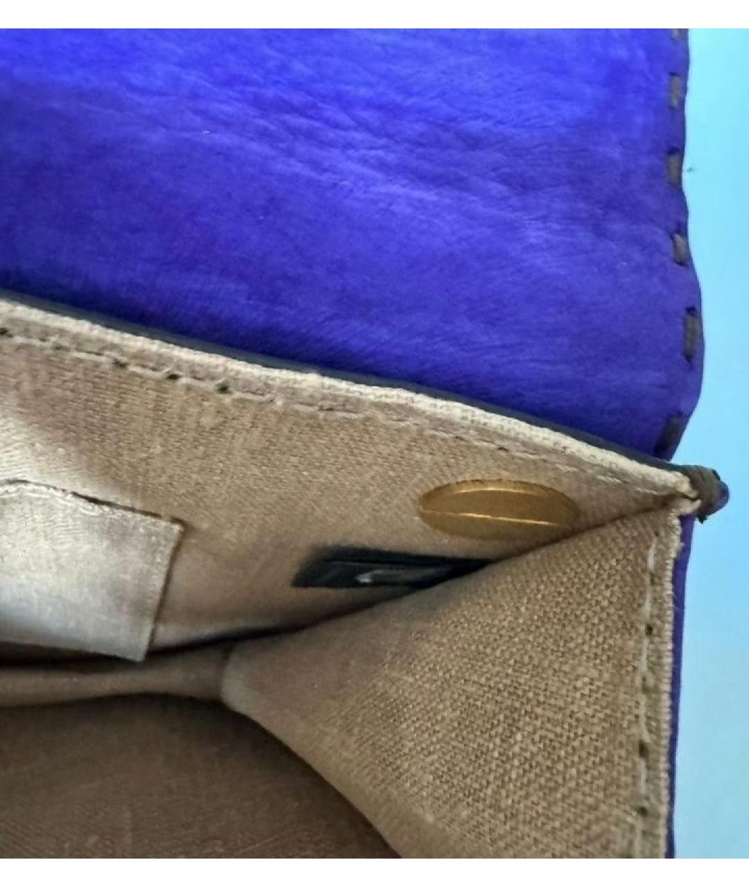 FENDI Фиолетовая кожаная сумка через плечо, фото 7