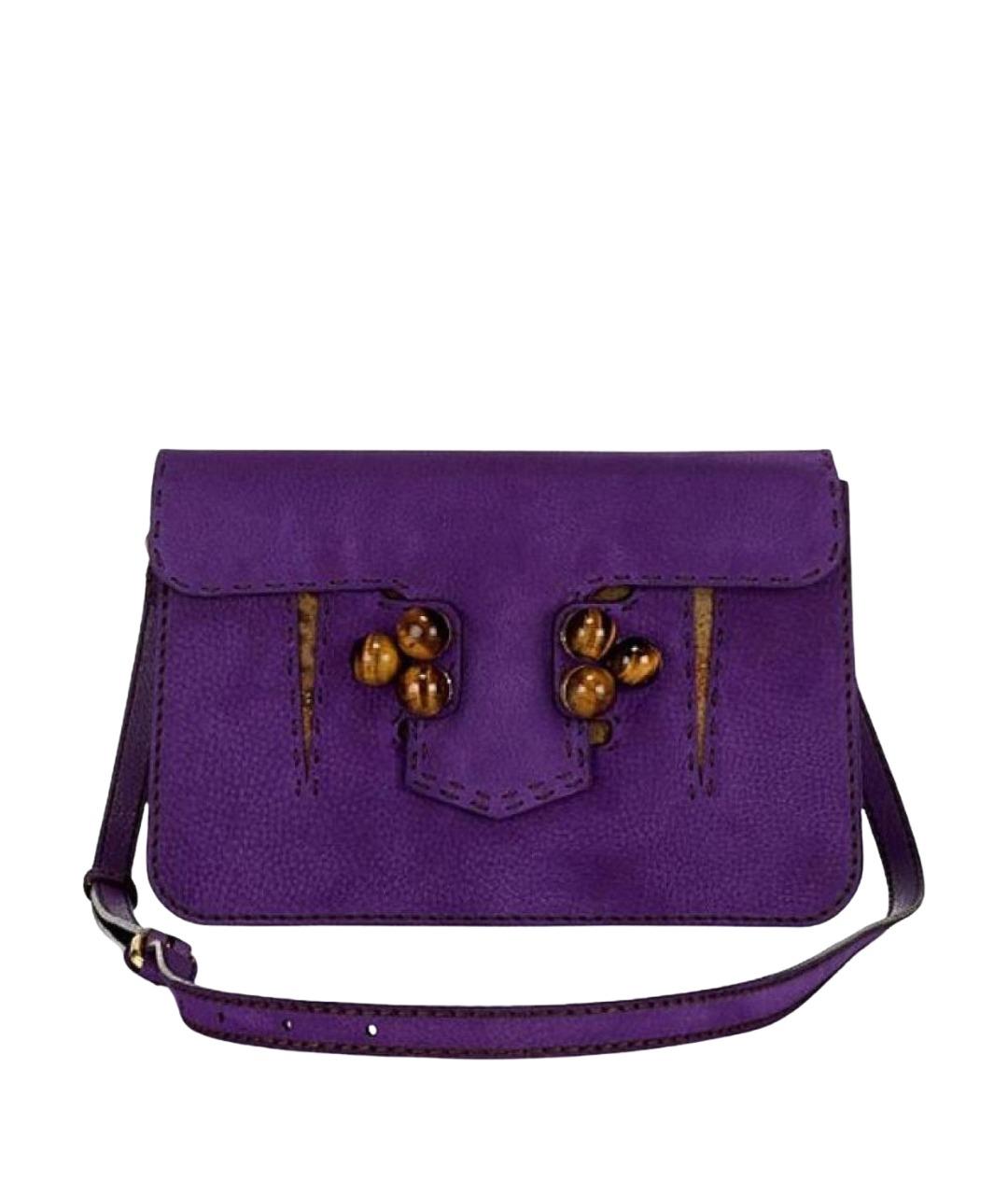 FENDI Фиолетовая кожаная сумка через плечо, фото 1