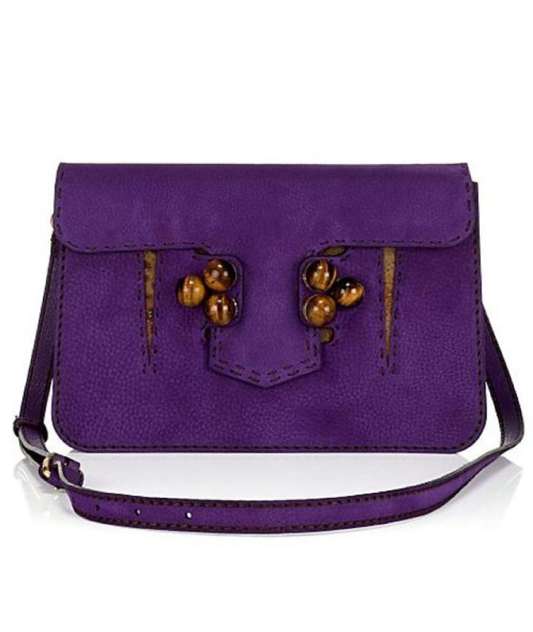 FENDI Фиолетовая кожаная сумка через плечо, фото 8