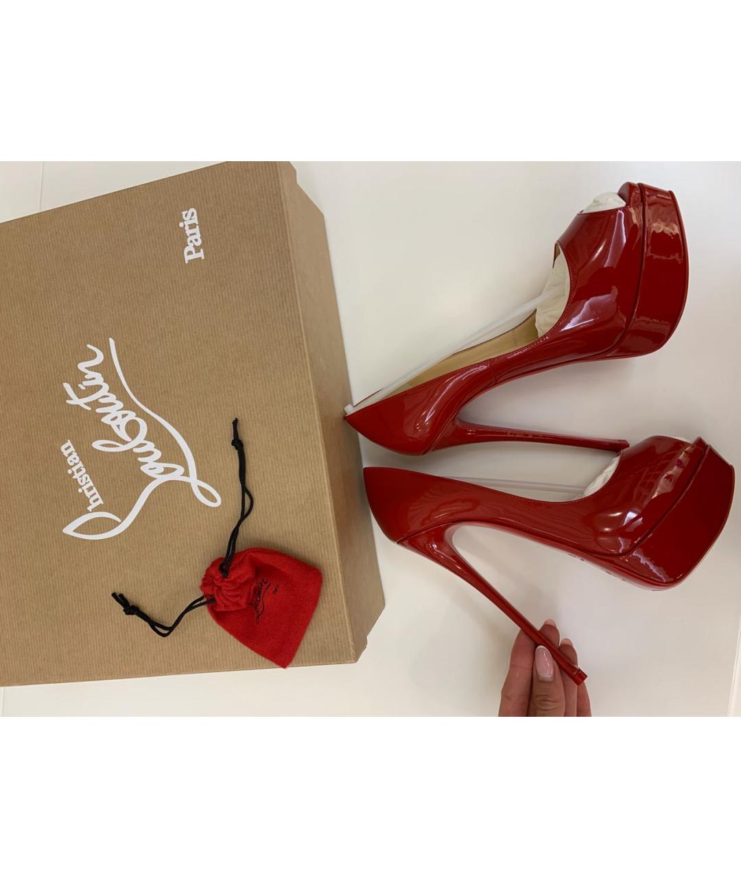 CHRISTIAN LOUBOUTIN Красные туфли из лакированной кожи, фото 8