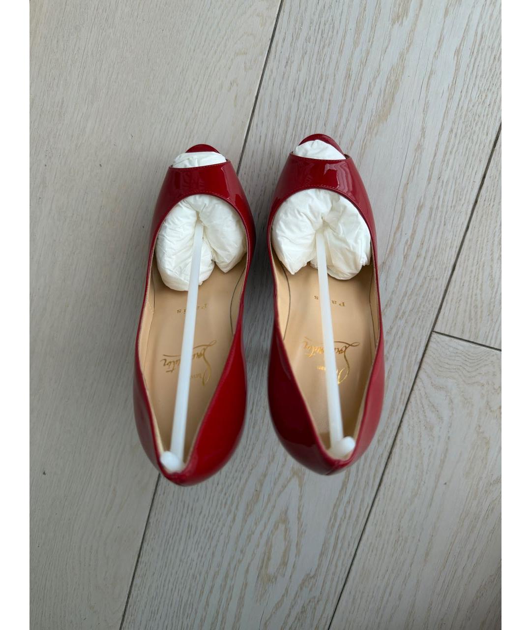 CHRISTIAN LOUBOUTIN Красные туфли из лакированной кожи, фото 3
