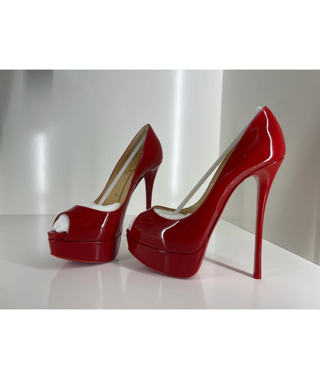 CHRISTIAN LOUBOUTIN Красные туфли из лакированной кожи, фото 6