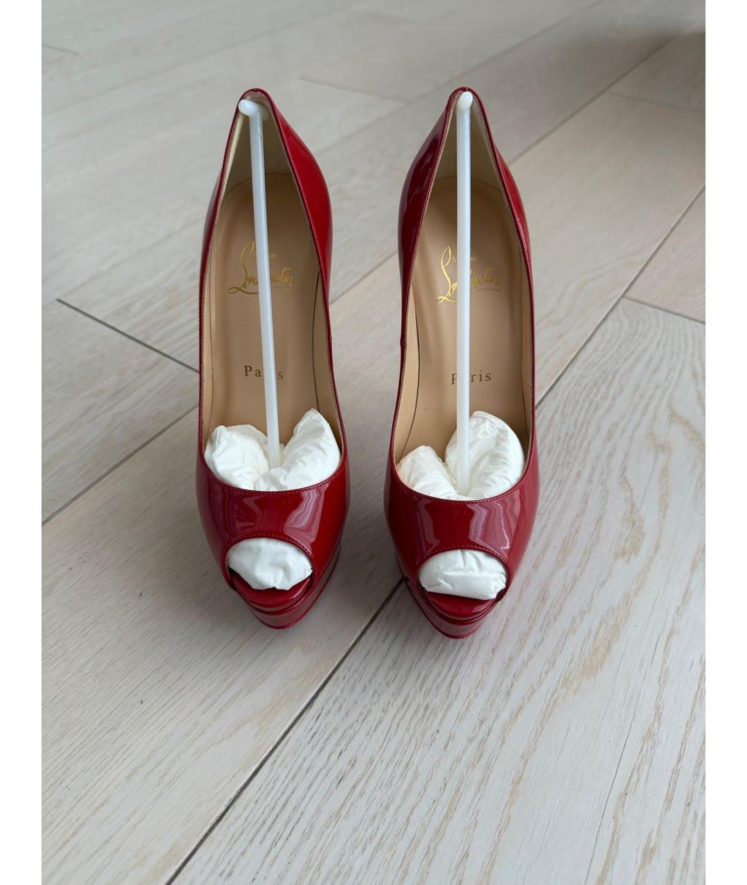 CHRISTIAN LOUBOUTIN Красные туфли из лакированной кожи, фото 2