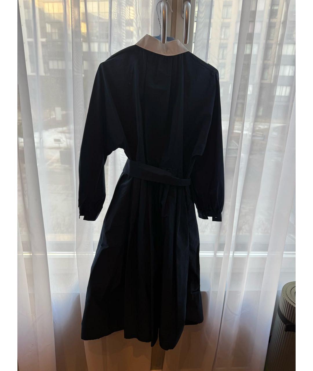 WEEKEND MAX MARA Темно-синее хлопковое повседневное платье, фото 2