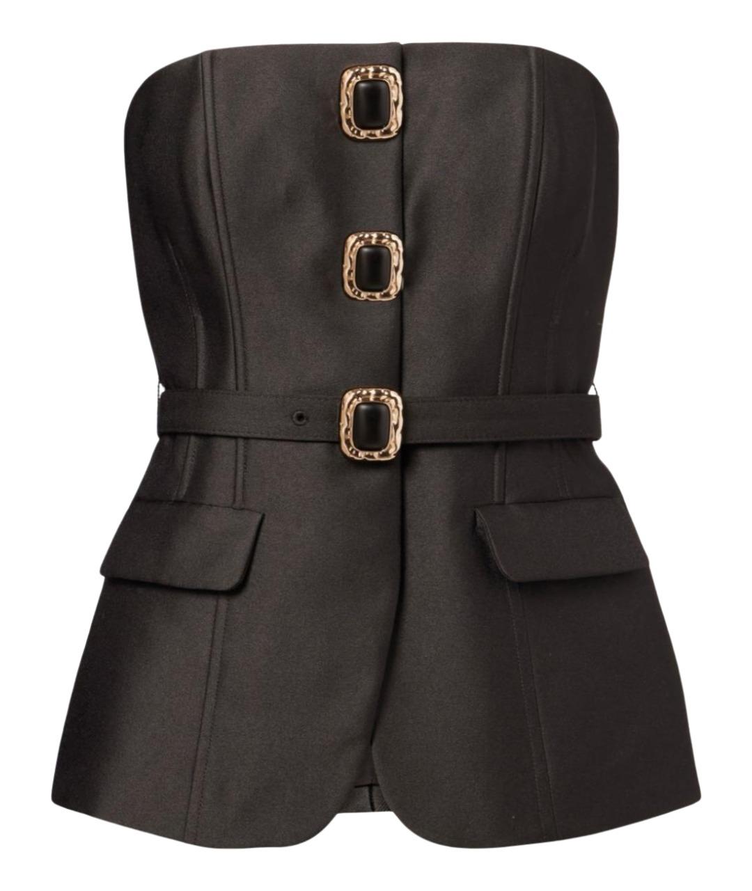 SELF-PORTRAIT Черный хлопковый корсет, фото 1