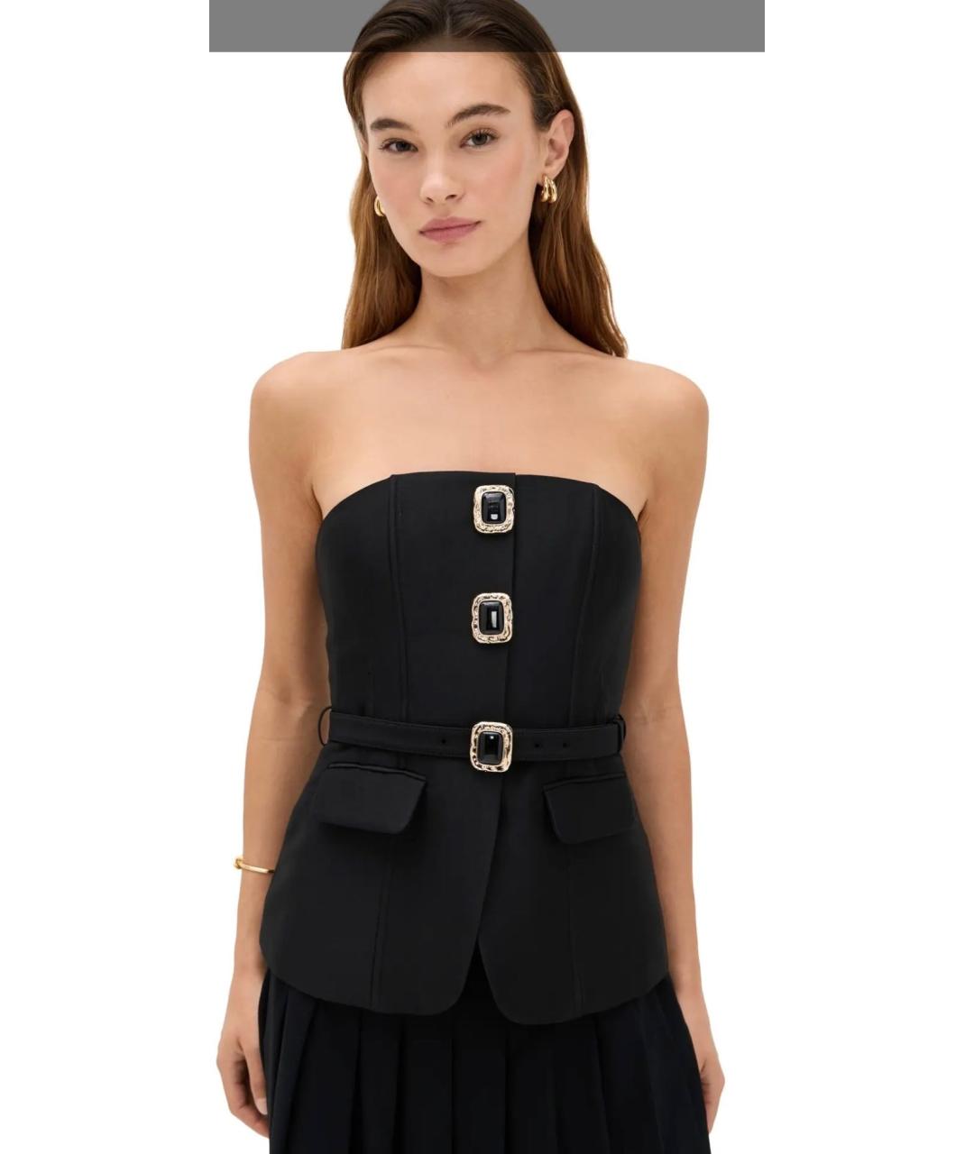 SELF-PORTRAIT Черный хлопковый корсет, фото 4