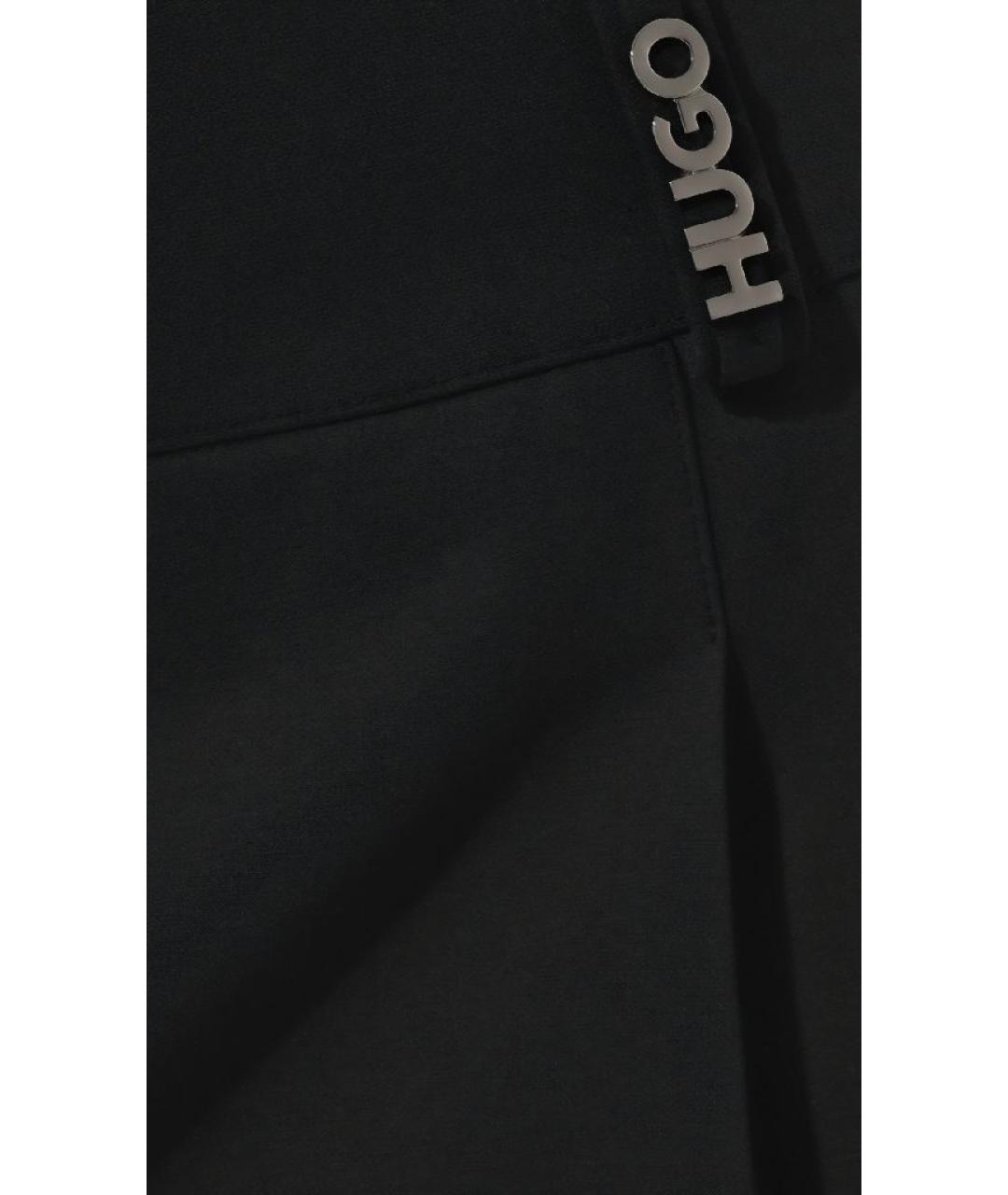 HUGO Черная полиэстеровая юбка миди, фото 3