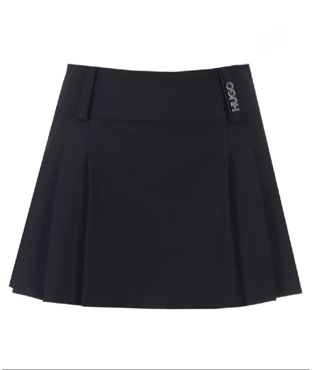 HUGO Черная полиэстеровая юбка миди, фото 7